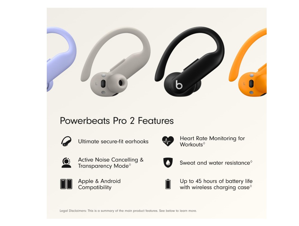 Powerbeat Pro 2 Power Beat Wireless Headphone Ear Hook EarBuds Bluetooth Earphone Noise ANC Reduction Stereo Sound Headset