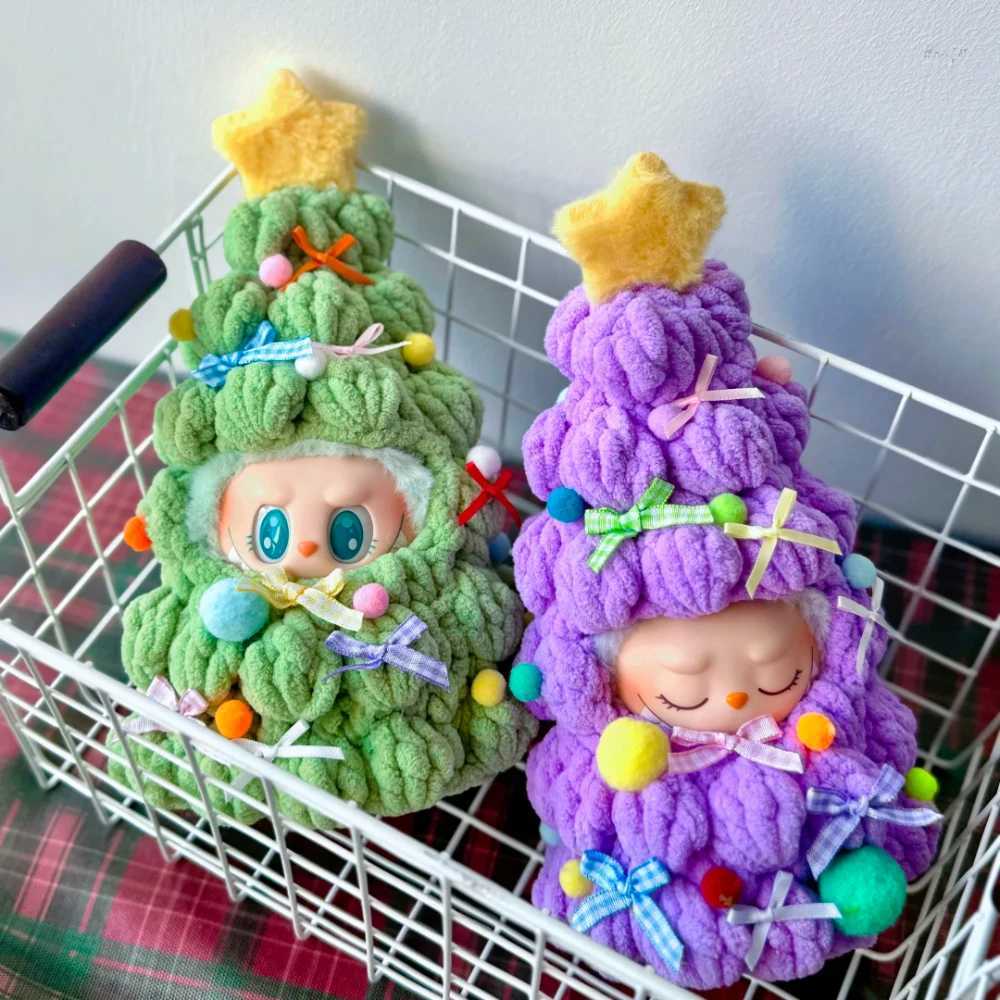 Handmade Crochet Christmas Tree Clothing for 1030 Labubu Outfit Doll DIY Accessories Christmas Halloween Kids Gift C250919