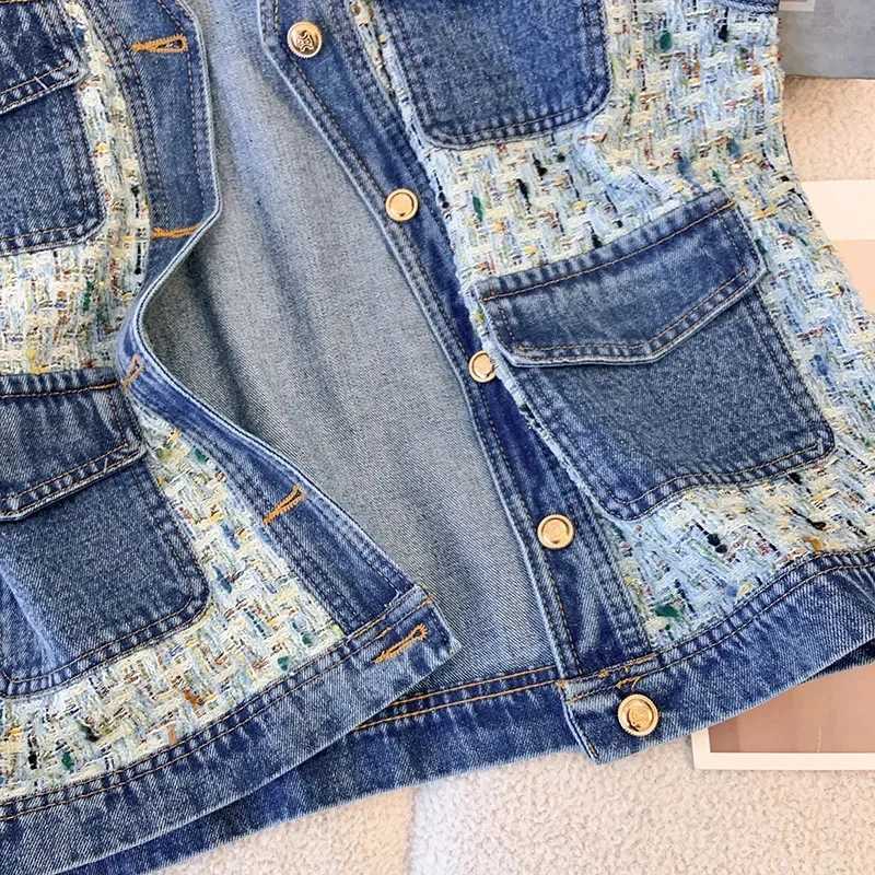 Xiaoxiangfeng Denim Vest Coat Women Spring Autumn Cowboy Sleeveless Jacket 2025 New This Years Popular Waistcoat Female Tops Z250918