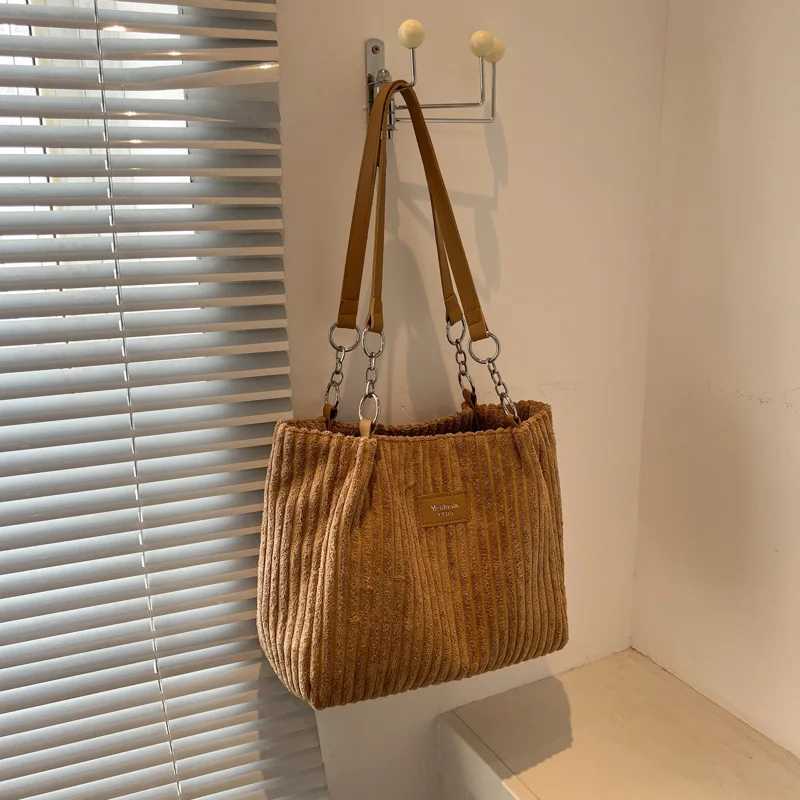 Womens Corduroy Single Shoulder Handbag Cotton Shopping Bag Womens Commuter Handbag Suitable for Womens Daily Travel Usell Z250915