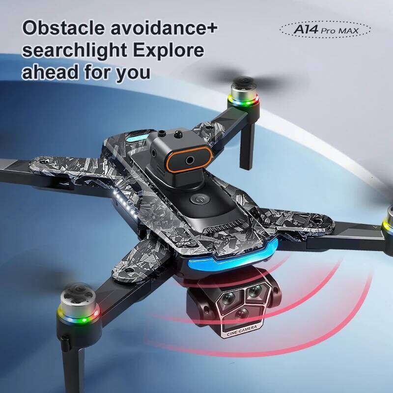 A14pro Max GPS Brushless Three Camera Optical Flow Obstacle Avoidance Foldable Quadcopter RC Distance Drone drone with 4k camera