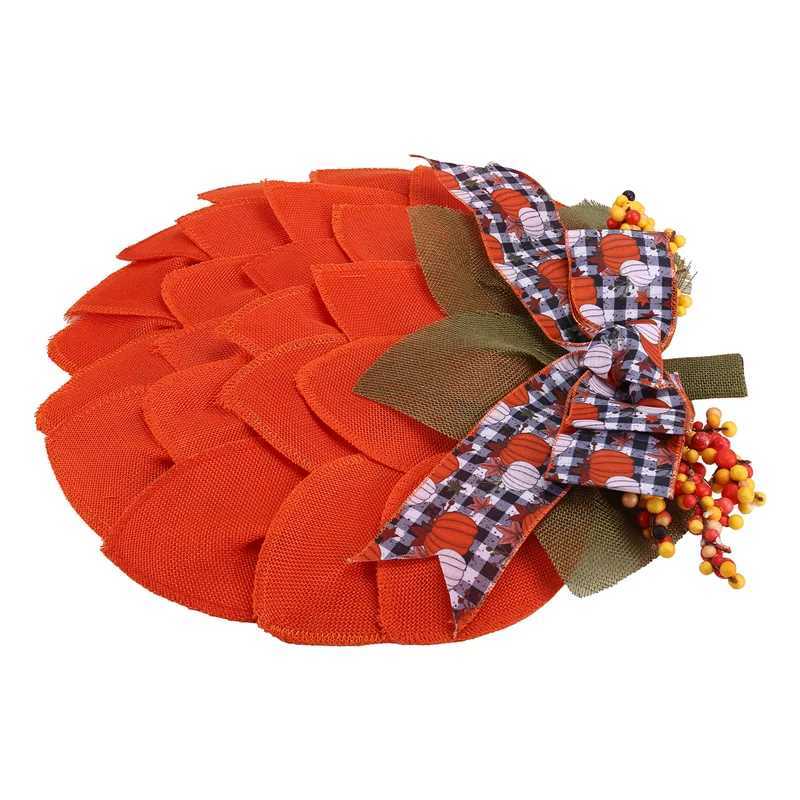 A24FFarmhouse Pumpkin Wreath Pumpkin Door Hanger Burlap Mesh Pumpkin For Autumn Fall Halloween Thanksgiving Wall Decor C250919