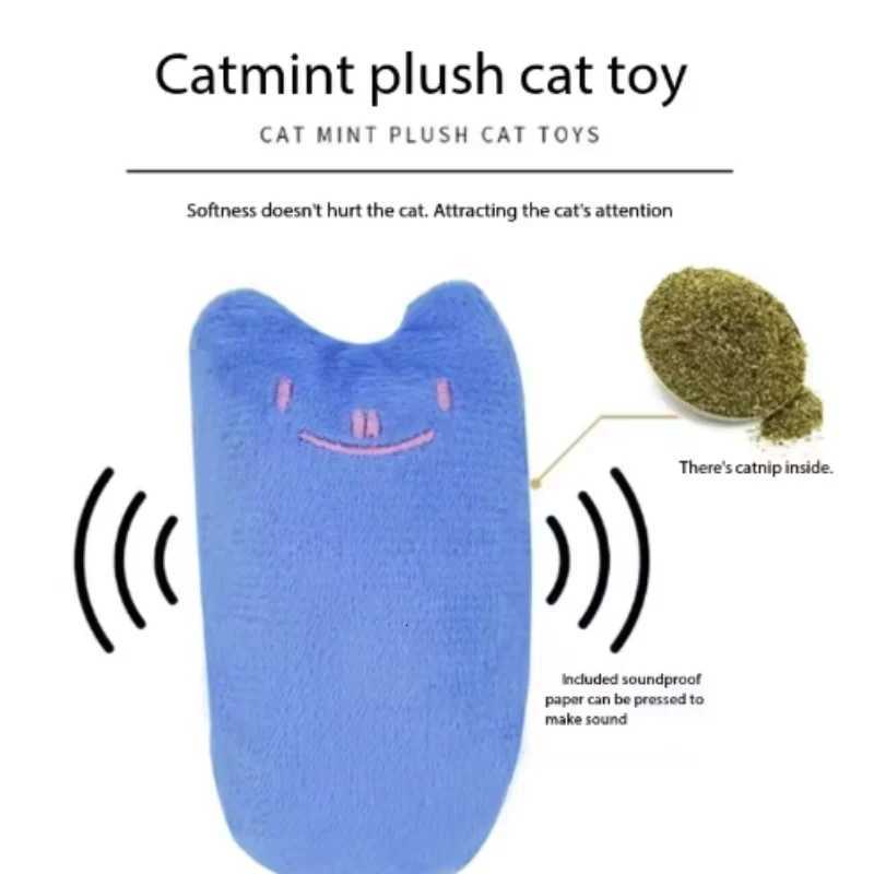 Teeth Grinding Catnip Toys Funny Interactive Plush Cat Toy Pet Kitten Chewing Vocal Toy Claws Thumb Bite Cat mint For Cats X250918