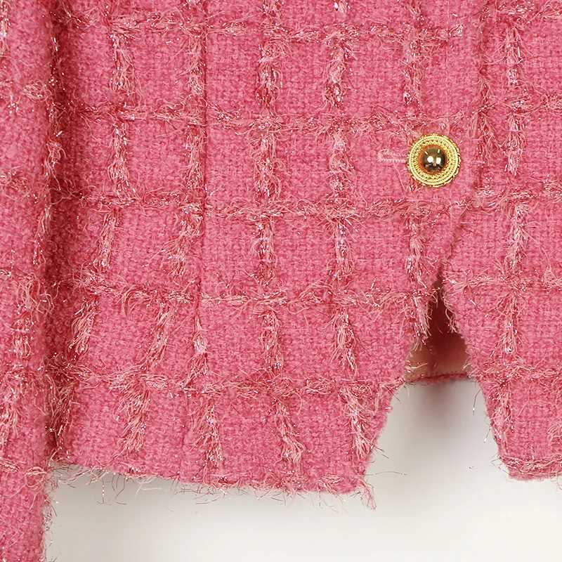 New fashionable and elegant round neck singlebreasted celebrity temperament small fragrance style jacket top Z250918