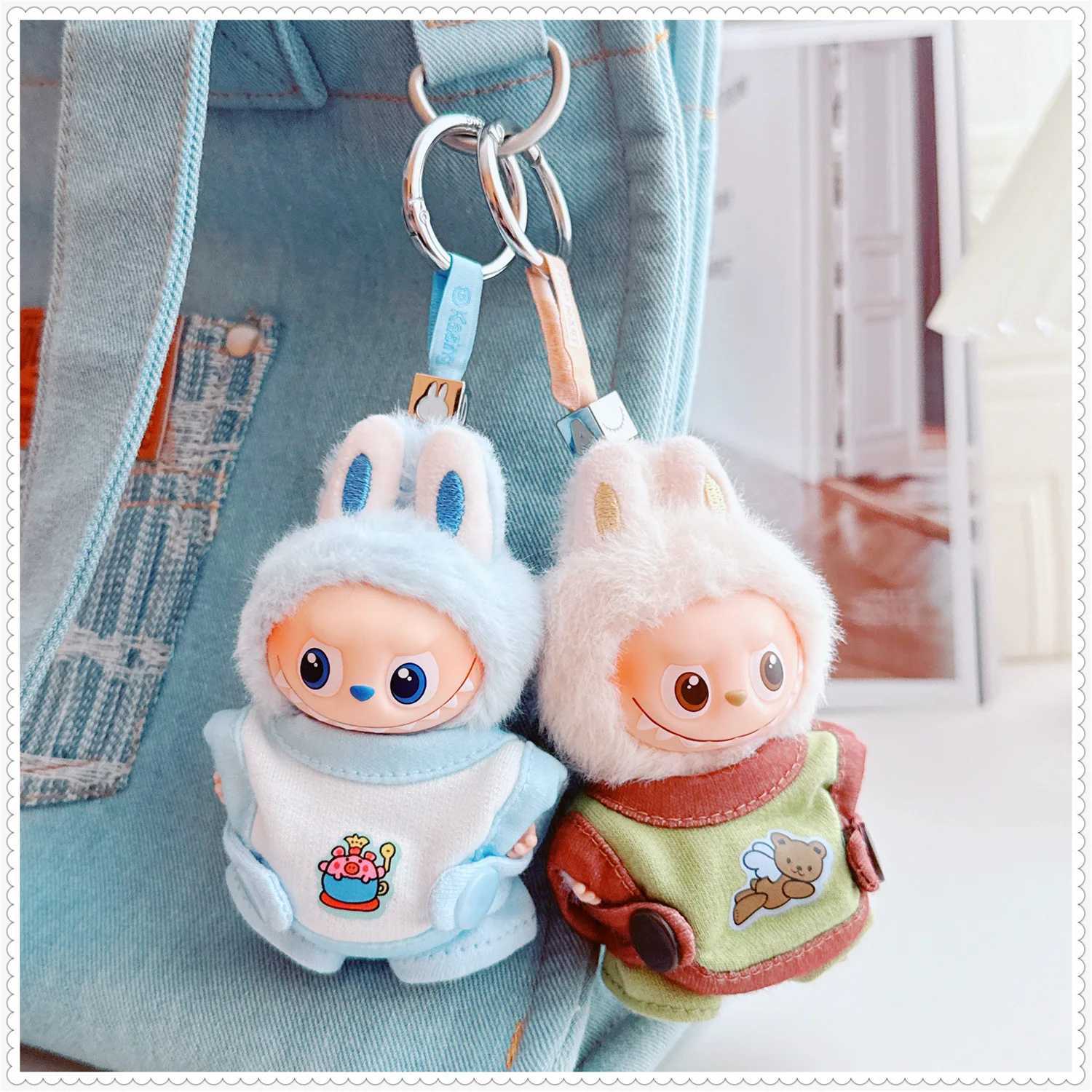 For 10cm Labubu Clothing baby coverall Crawling clothes Labubu Plush Dolls 40 Designer Diy outfit Toy Decoration Accessories C250919