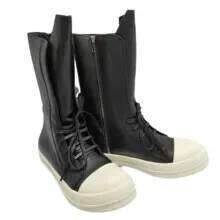 2025 Men Top Platform Boots Lace Up Zip Genuine Leather Trainers Sneakers High Street Autumn Black Designer Shoes