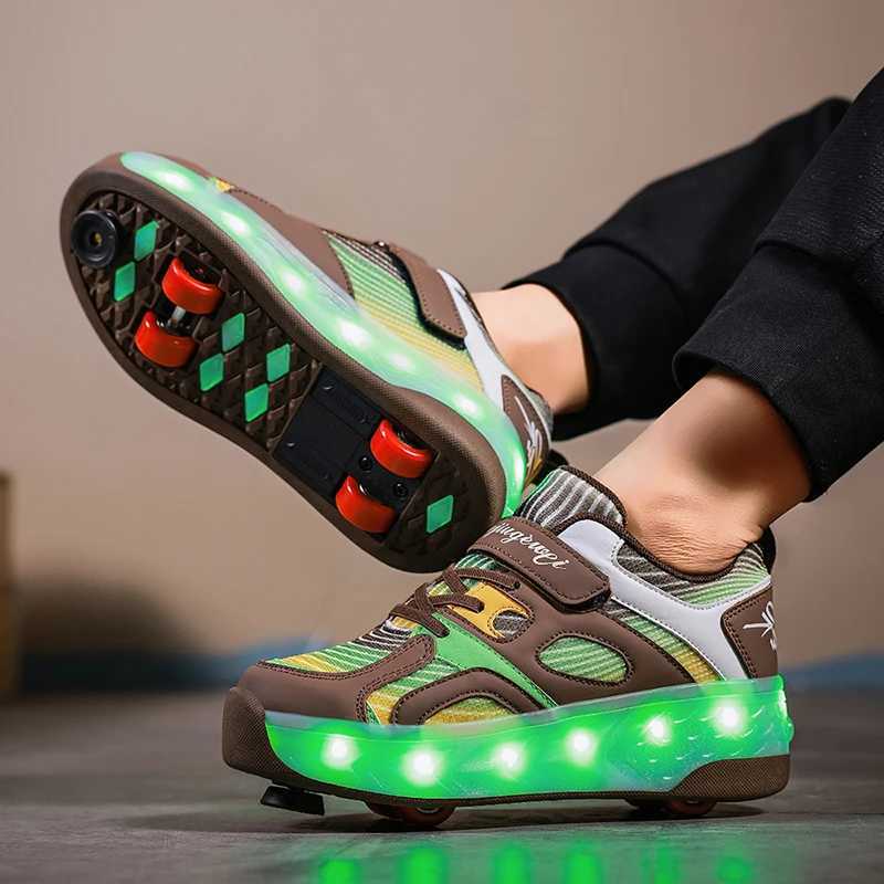 Boyss Shoes with Wheels Rolr Skate Shoes for Daily Walking Childrens Gift Speed Rolr Skates Racing Sneaker with 4 Wheels W250919