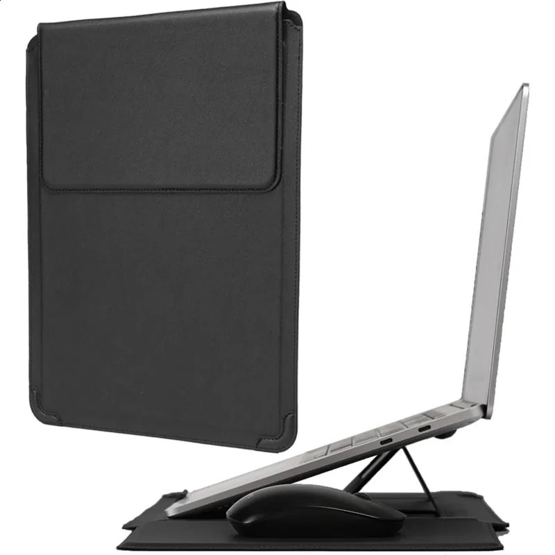 Adjustable Stand Leather Laptop Sleeve Case Bag for Air 13 14 15 16 Inch M5 M4 M3 M2 Chip Mac Book Pro Mouse Pad Cover250918