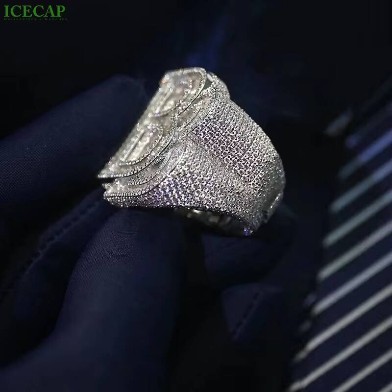 925 Sterling Silver Customizable Letter Ring for Men White Gold Hip Hop Fine Jewelry Iced VVS Baguette Moissanite Diamond Ring