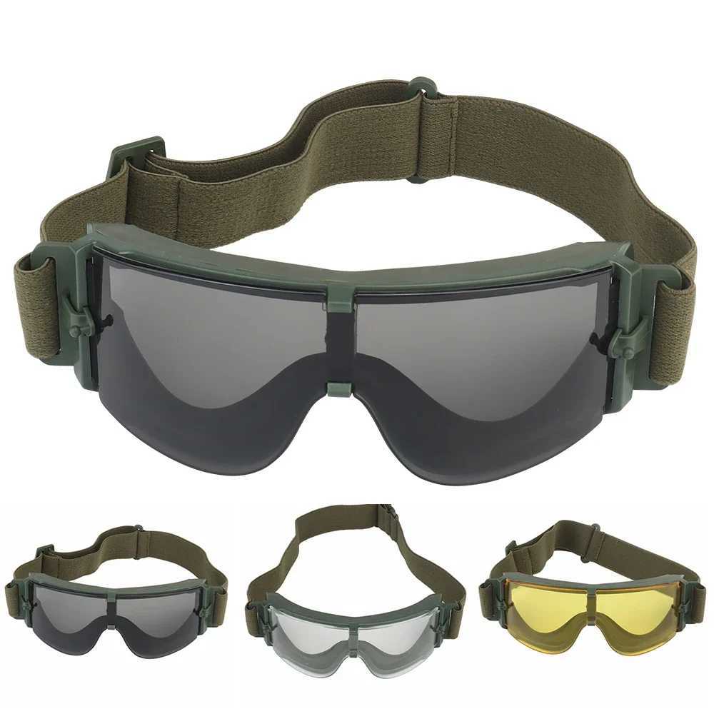 Tactical Goggs Shooting Sunglasses Paintball Windproof Wargame Mountaineering Glasses Fits Tactical Helmet Y250919