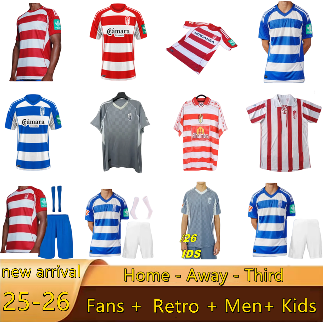 25 26 Granada CF soccer jerseys M.UZUNI A.PUERTAS 97 98 05 06 RETRO SORO BICARD 2025 2026 CALLEJON JesUs Vallejo Shon F.DIEDHIOU C.NEVA camiseta football men kids