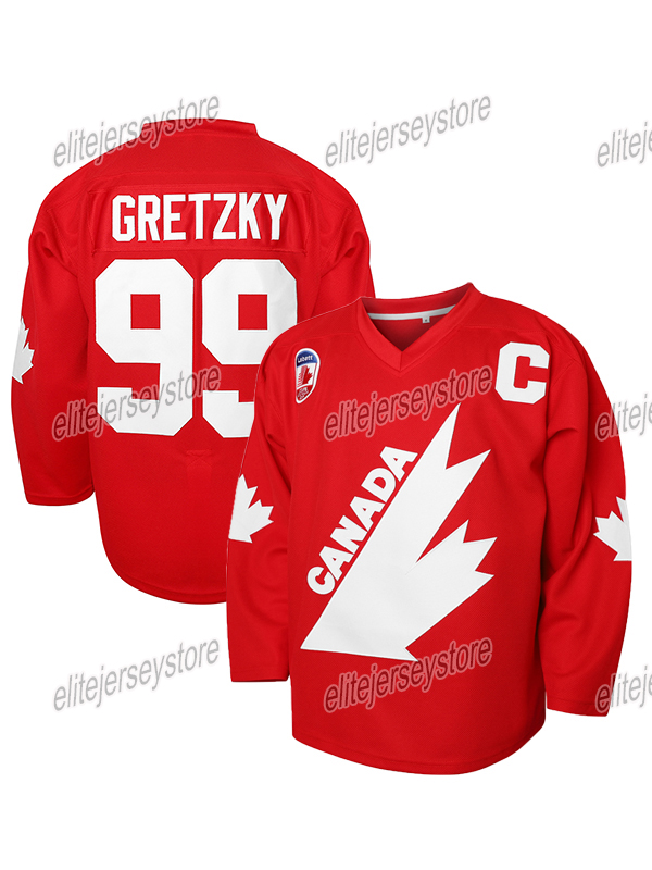 In Stock Men's 99 GRETZKY Hockey Jersey Wayne Gretzky RED BLUE BLACK Stitched Fast Shipping Polyester Retro Classic Sportswear