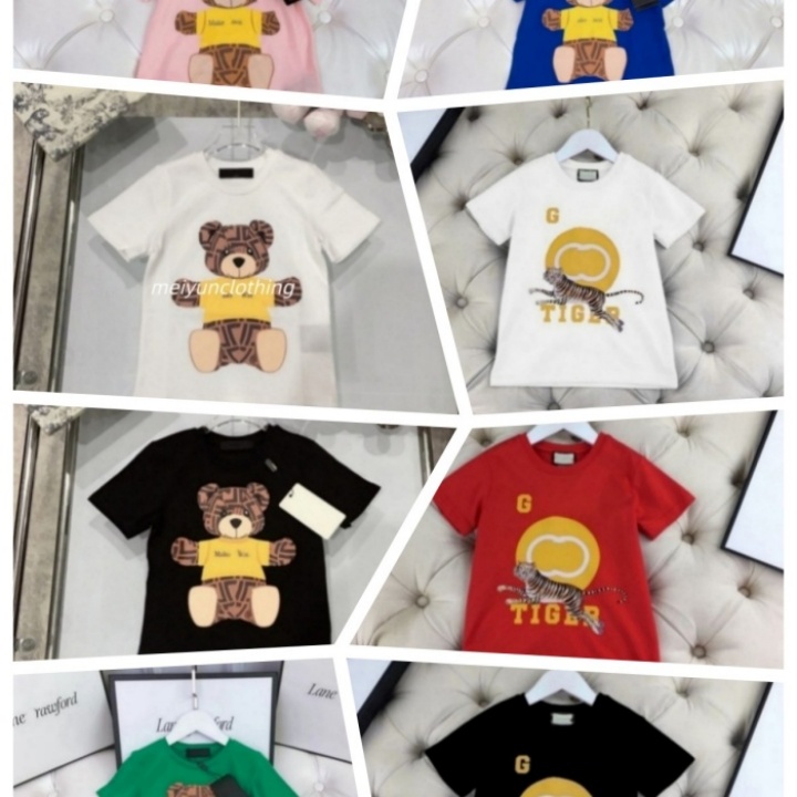 High Quality Short Sleeve Kids T-shirt Designers Babies Clothes Luxury Tops Boy Tee Shirts Classic Casual Tshirt Infant Girls 90cm-160c b612