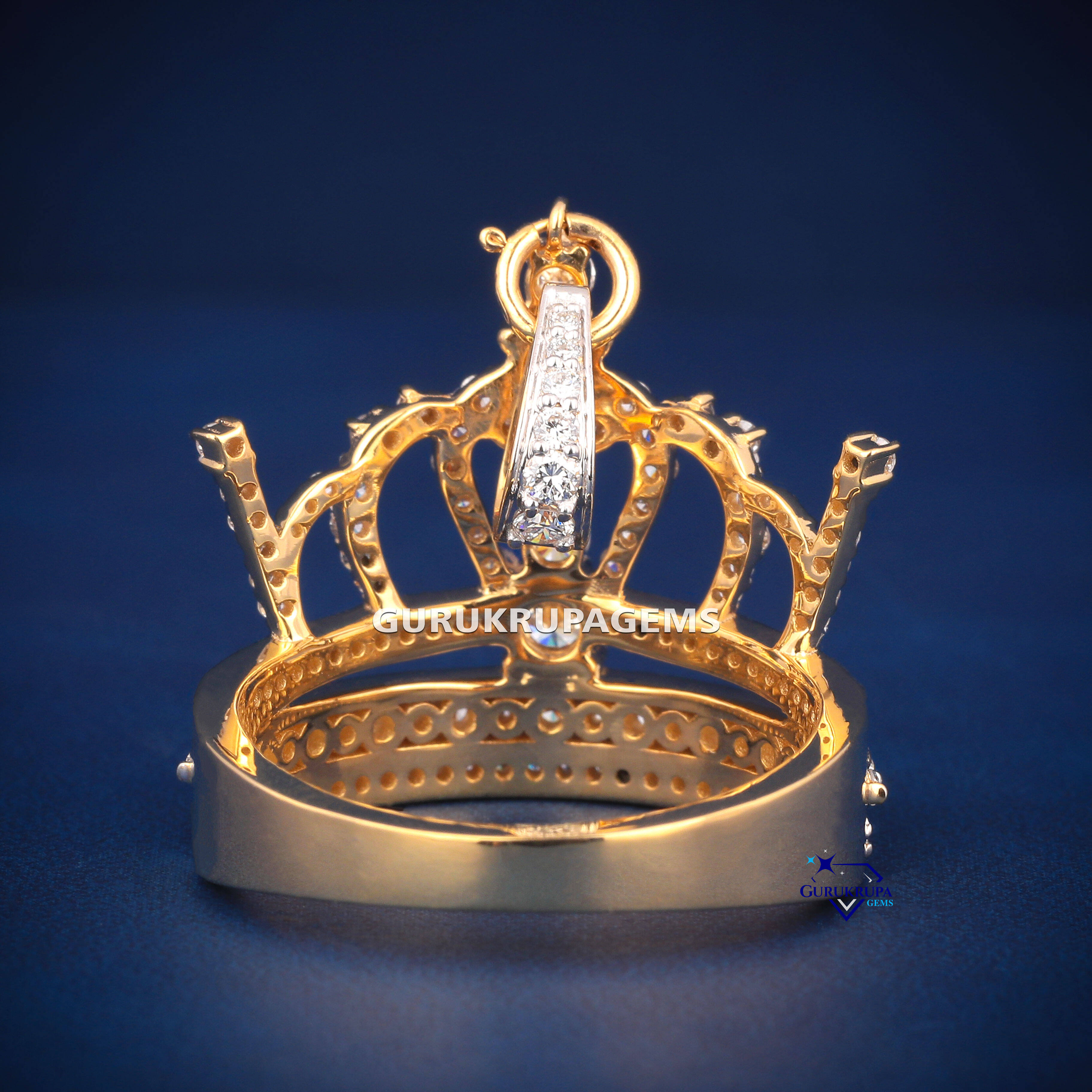 Luxury 2in1 Hip Hop Moissanite Diamond Crown Ring Pendant 925 Sterling Silver Iced Out Jewelry for Men Women