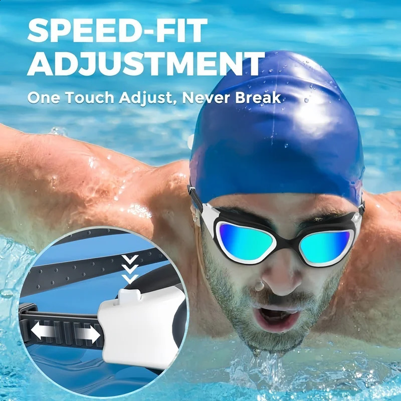 Coated Swimming Goggles for Women Men Anti Fog Anti UV Unisex Adult Quick Adjustable Silicone Swim Diving Goggles 250918