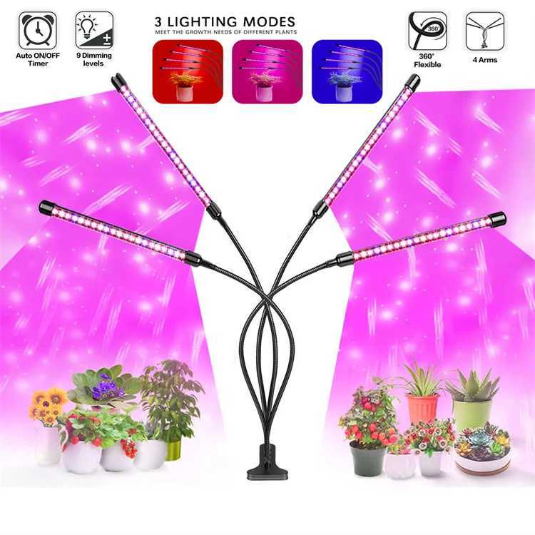USB LED Plant Grow Light for Indoor Garden with 10 Dimmable Levels Full Spectrum Hydroponic Greenhouse Grow Light with Timer Set C250919