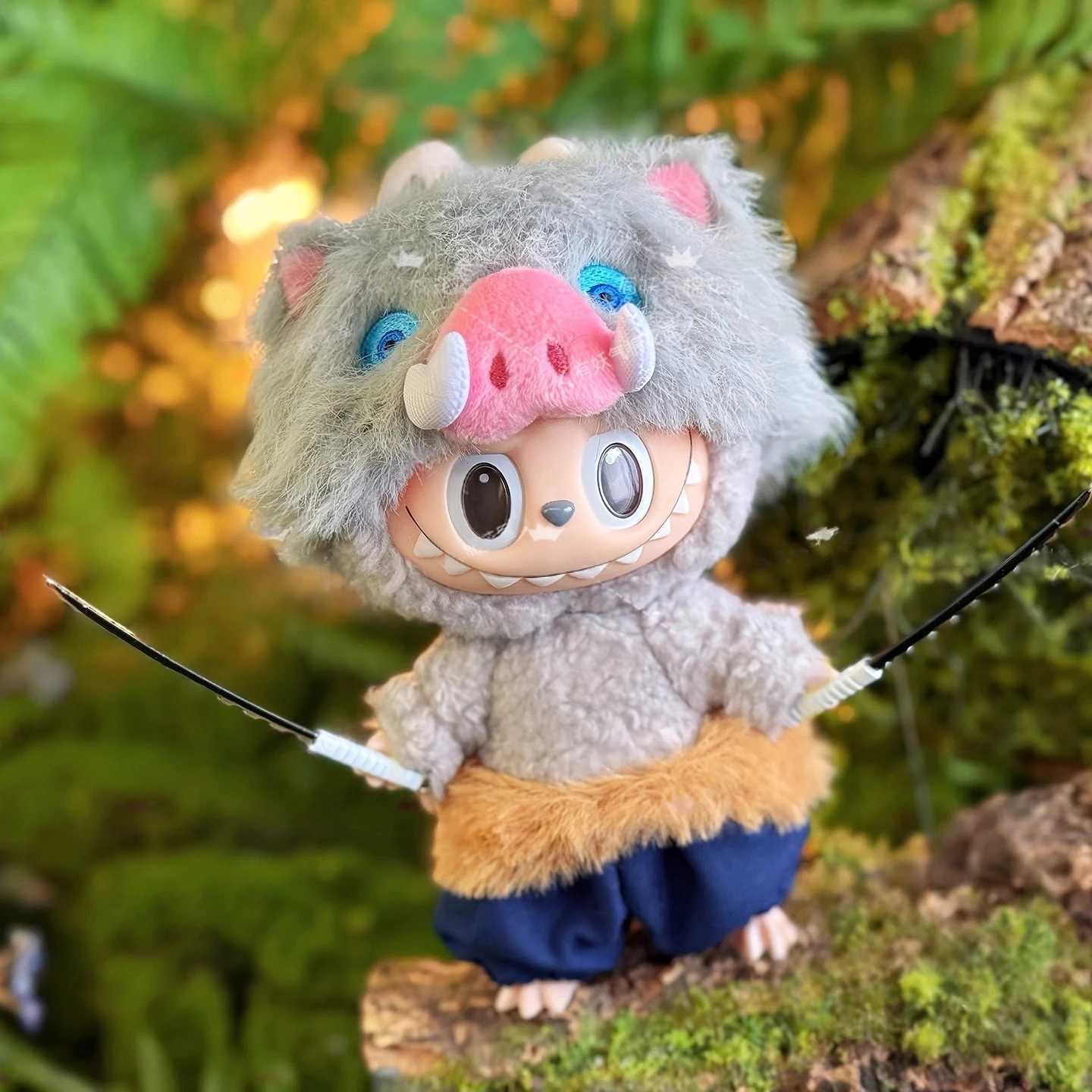 Only Clothes 17cm Labubu Doll Clothes Demon Sl ayer Tanjiro Cosplay Outfit Handmade Kimono Cape Plush Figure C250919