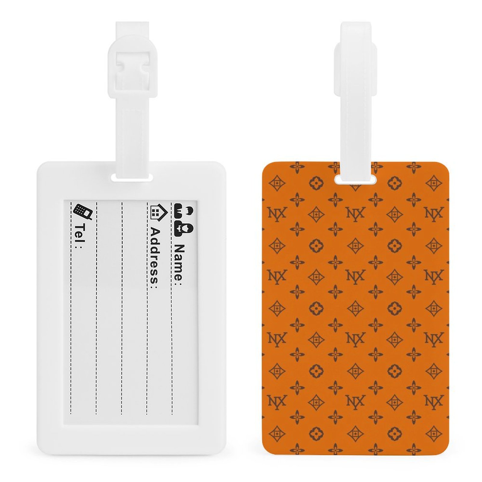 NXY top quality Rectangular Stainless Steel Luggage Tag fashion brown flower Durable Privacy Protection Cover Versatile Baggage Tag Waterproof Boardin