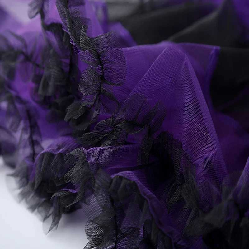 Girls Purple Bat Dress Kids Cosplay Vampire Demon Costume With Wing Headwear Halloween Carnivat Witch Role Play Clothes L250918