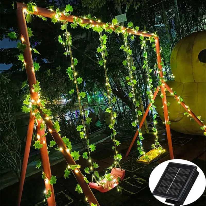 10M Solar Artificial Autumn Maple Leaves Garland Led Fairy Light for Christmas Decoration Thanksgiving Party DIY Decor Halloween C250919