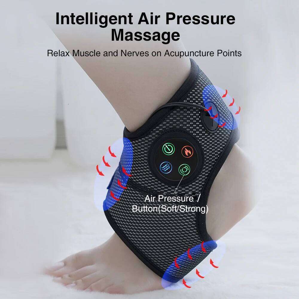Electric Heating Foot Compress Vibration Relaxation Brace Belt Plantar Joint Sprain Ankle Support Massager