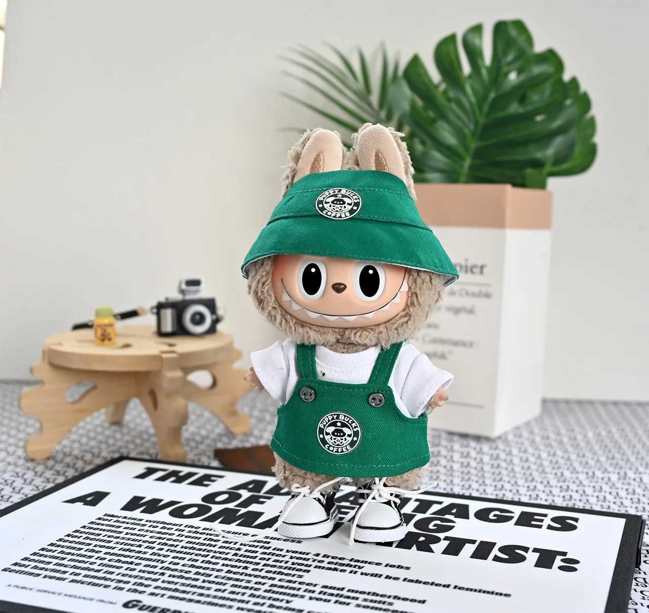 New Labubu 17cm Dolls Clothes The Monsters Outfit Accessories Clothing Cartoon Green Coffee Dress Shoes Bucket Hat V1 V2 V3 Use C250919