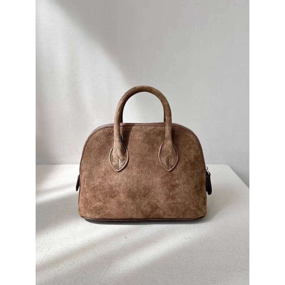 Designer Bag Luxury Bag Vintage Women Suede Cowskin Genuine Leather Bag Designer Shell Tote Handbag Elegant Office Ladies Single Shoulder Crossbody Ba