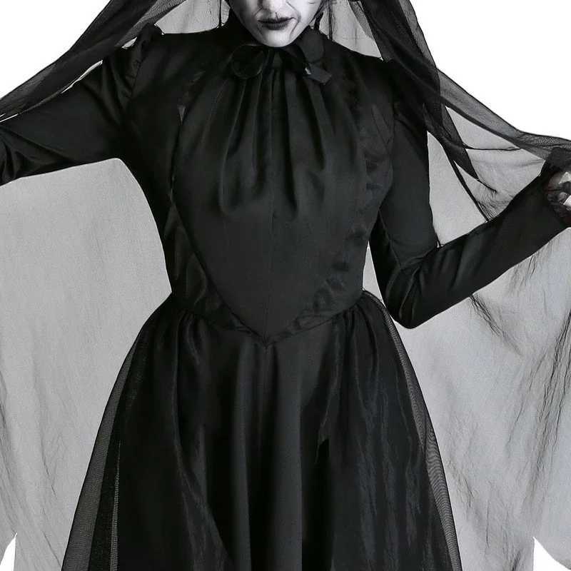 Horror Cosplay Witch Women Scary Zombie Vampire Halloween Carnival Costume Spooky Ghost Medieval Hooded Cape Day of The Dead L250918