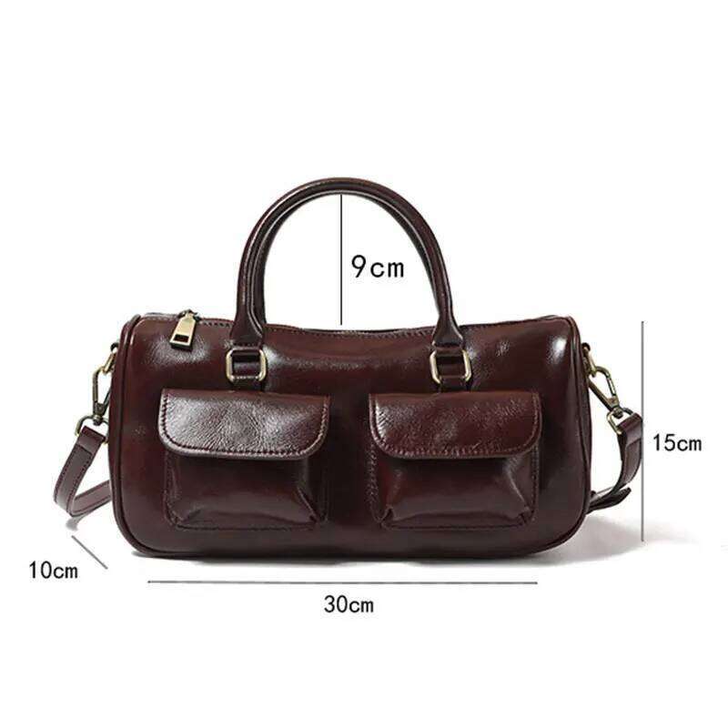 Designer Bag Luxury Bag Vintage Women's Shoulder Bag 100% Genuine Leather Rectangular Designer Cowhide Handbags Crossbody Bags For Women