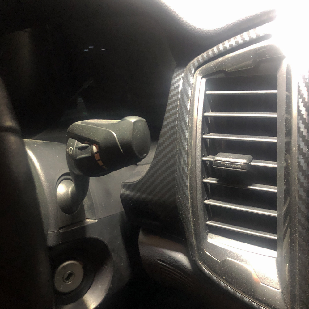 2pcs Carbon Fiber Color Rearview Mirror Adjustment Button Dashboard Cover Trim for Ford Ranger 2015-2021