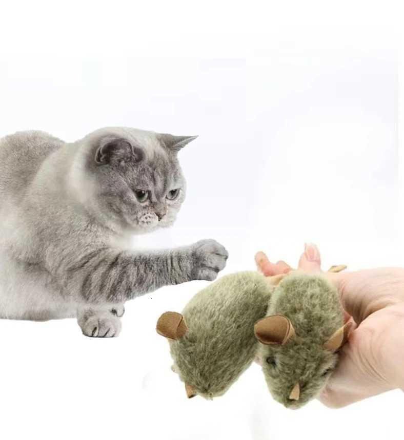 Cute Plush Cats Toy Simulation Mouse Automatic Chirping Kitten Interactive Toy Mice Bite Resistance Relieve Boredom Cat Supplies X250918