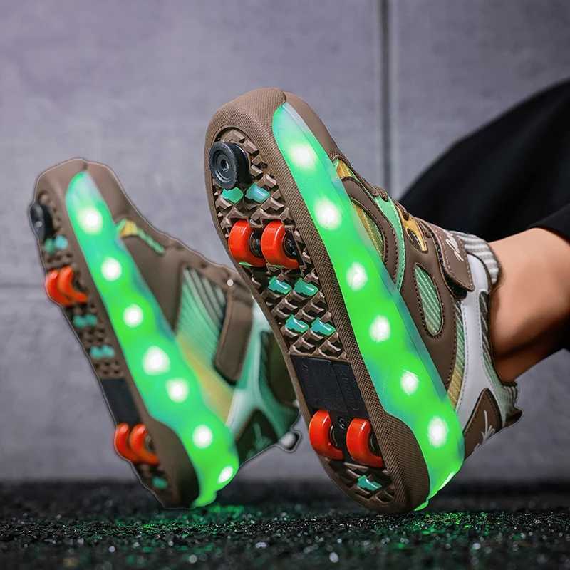 Boyss Shoes with Wheels Rolr Skate Shoes for Daily Walking Childrens Gift Speed Rolr Skates Racing Sneaker with 4 Wheels W250919