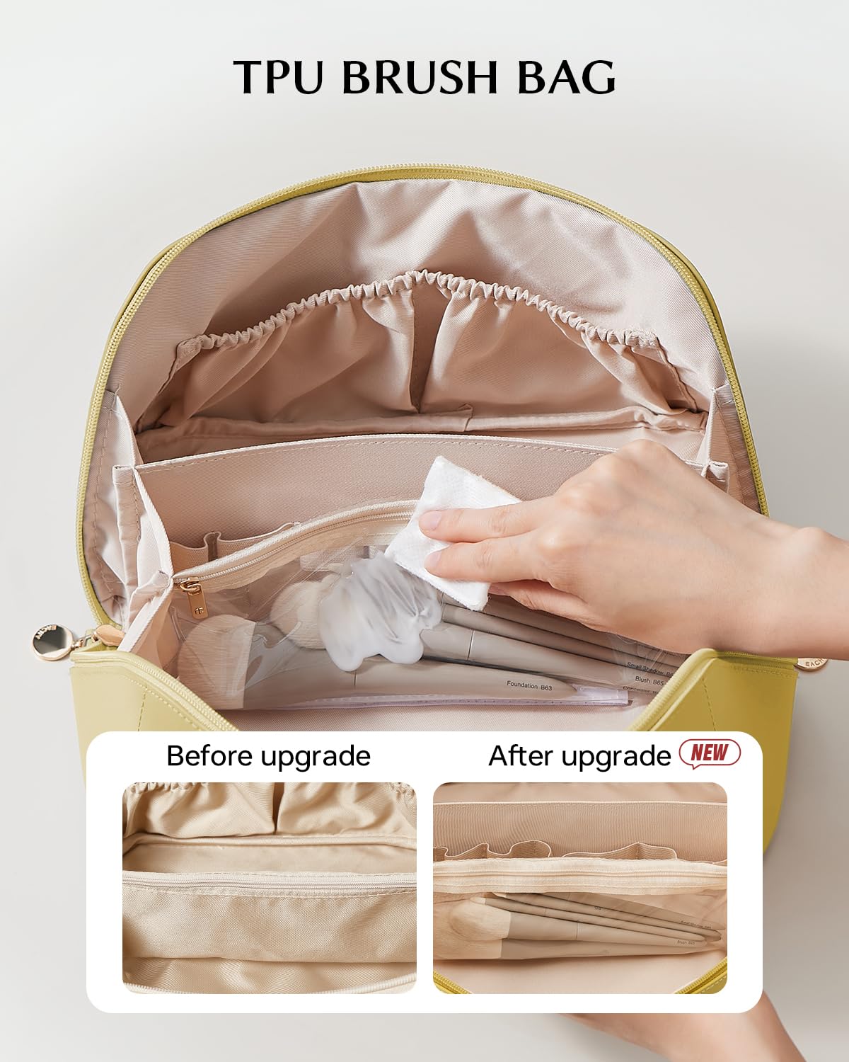 Extra Capacity Waterproof Cosmetic Bag Flat Lay Travel Toiletry Bag Printed Women Makeup Pouch Portable Organizer