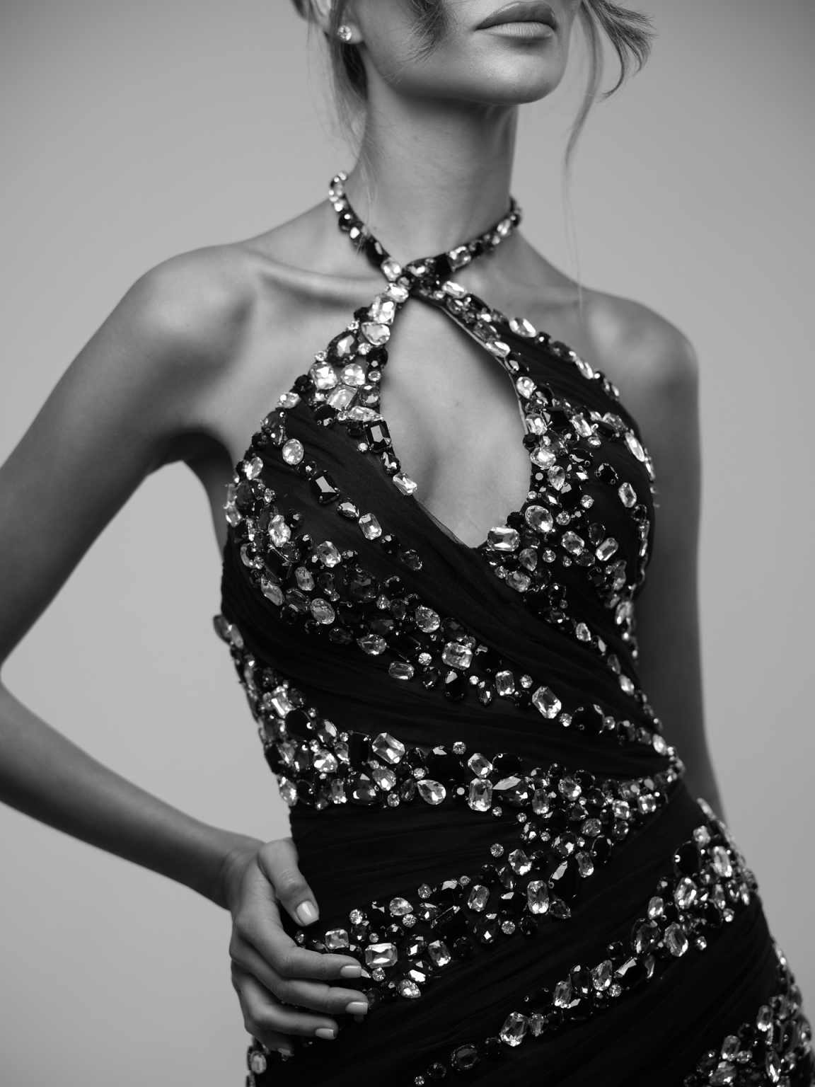 Sexy Halter Mermaid Prom Dress Big Crystal Beads Evening Night Gowns Elegant Formal Party Dresses Customized