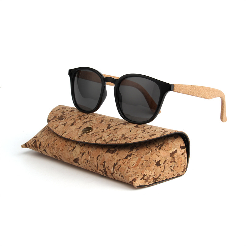 wood grain temples polarized square frame sunglasses with box four colors to choose from trendy uv protection uv400