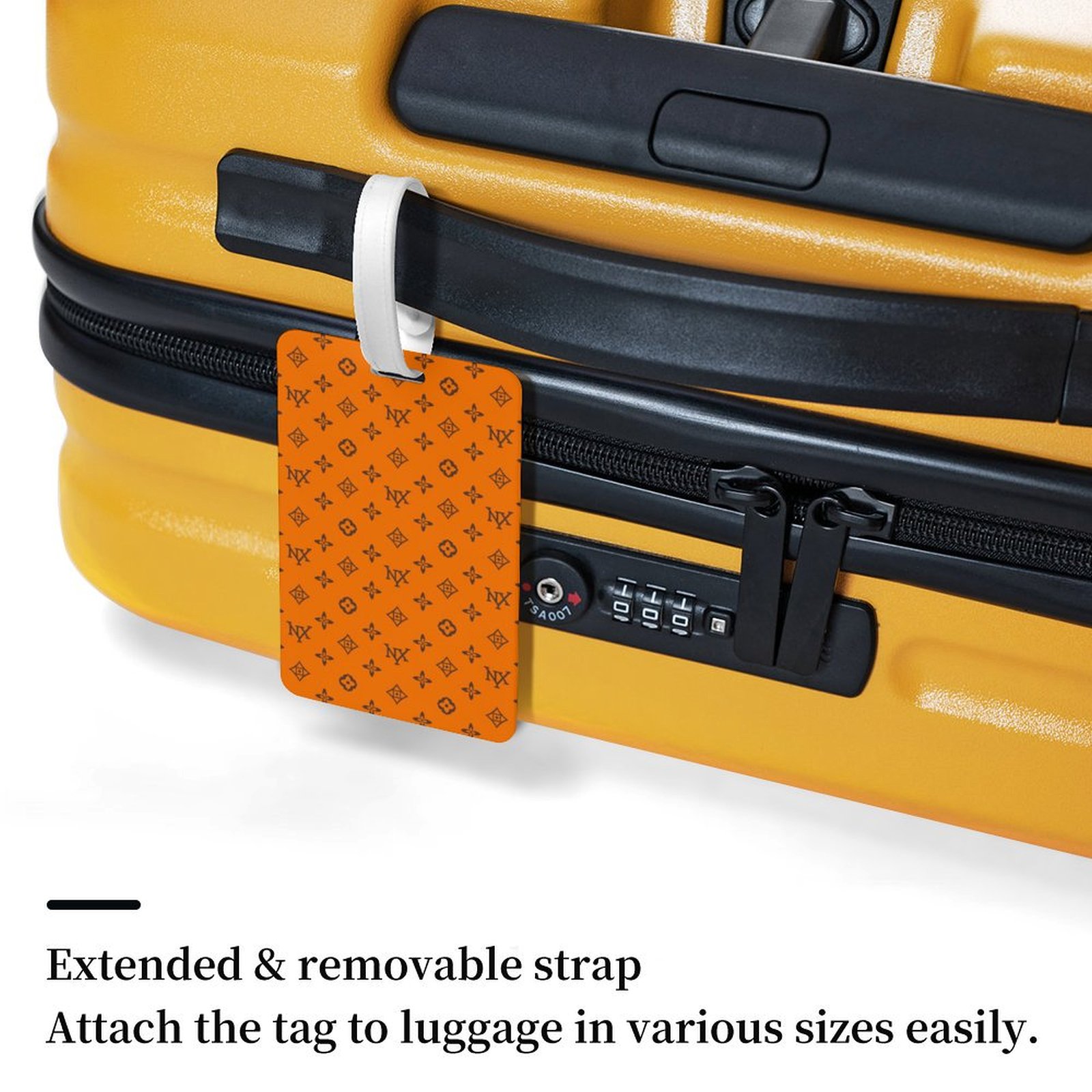 NXY top quality Rectangular Stainless Steel Luggage Tag fashion brown flower Durable Privacy Protection Cover Versatile Baggage Tag Waterproof Boardin