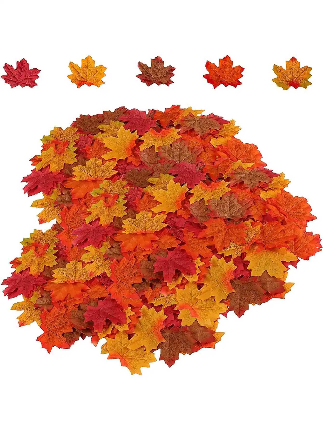 High Quality Silk Maple Leaf Halloween Festival Party Scene Decoration Fall Home Vase Table Wedding Scrapbook Artificial Plants C250919