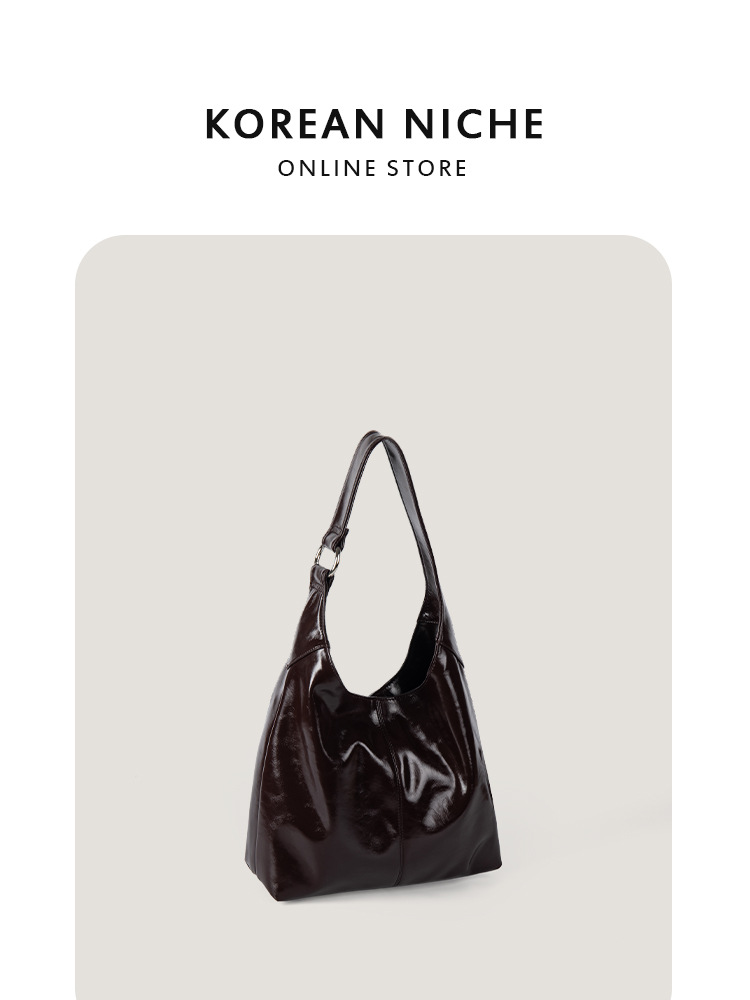 2025 Korean-Style Niche Design Exquisite And Fashionable Oiled Wax Tote New Style Large Capacity Soft Leather Handbag Shoulder Bag For Women
