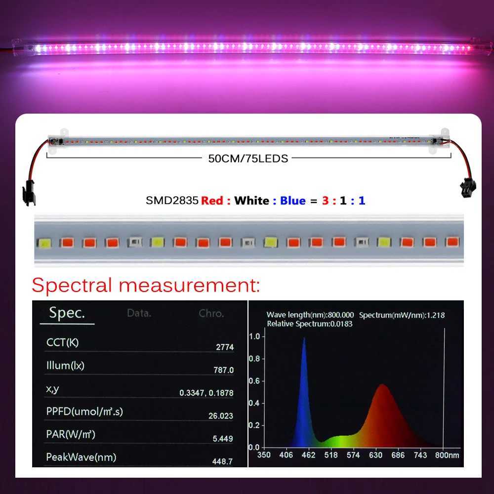 AC220V LED Grow Light 75leds LED Plant Light Bar Full Spectrum Phyto Lamp For Indoor Plants Flowers Hydroponics System C2509191