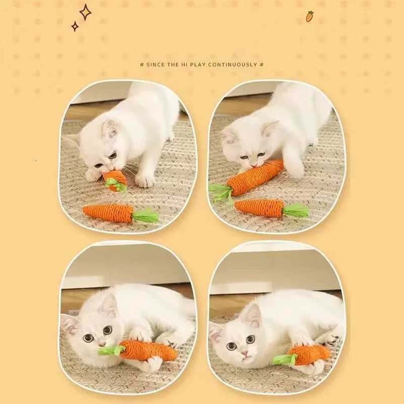 Interactive Cat Toys Sound Carrot Chew Stick for Teething Kittens Anti Bite Scratch Board Pet Training Supply Cuddle Stick X250918