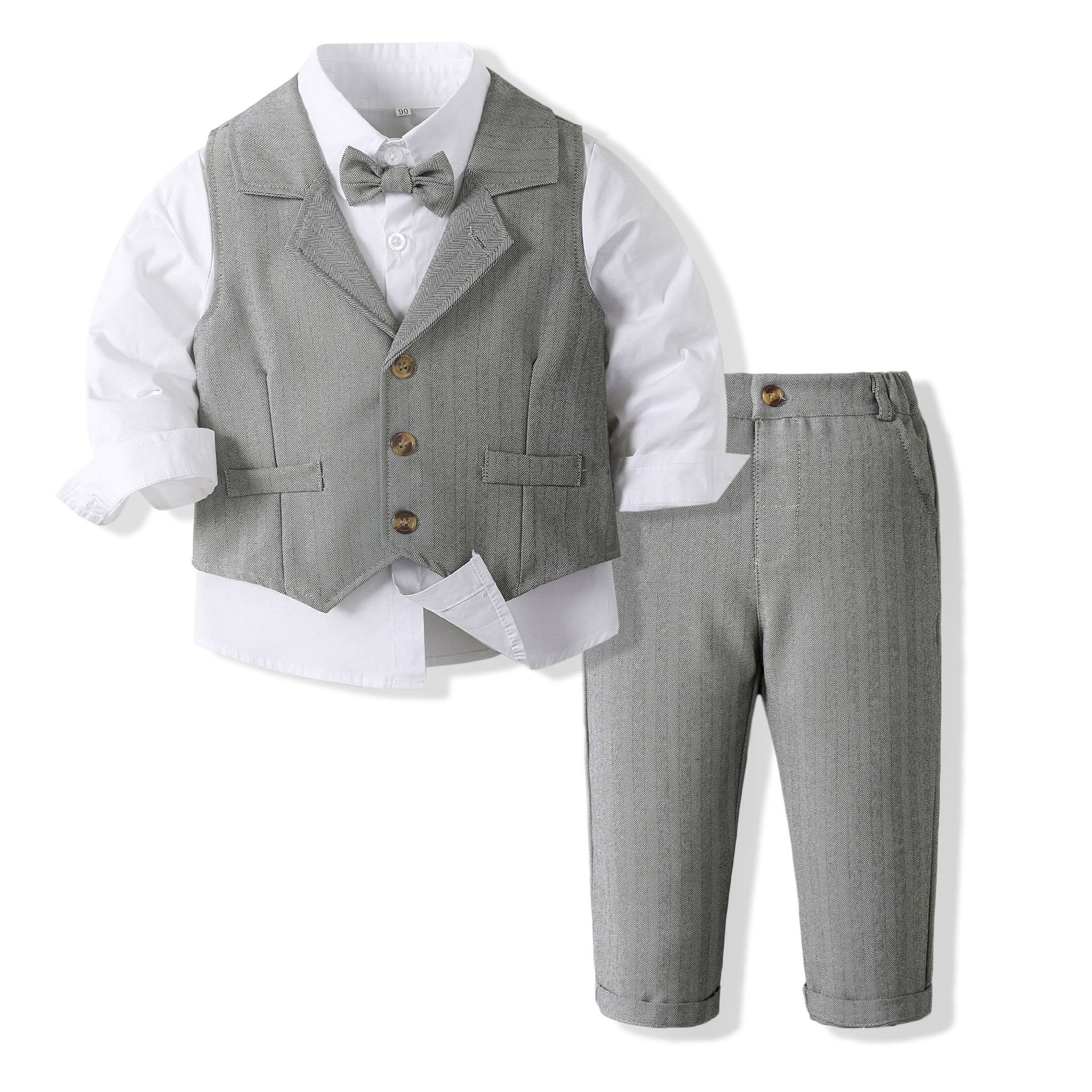 2025s New Spring & Autumn Boys' Formal Outfit Shirt Vest & Pants Set Toddler Baby Suit for Kids Free Shipping for Wedding Party