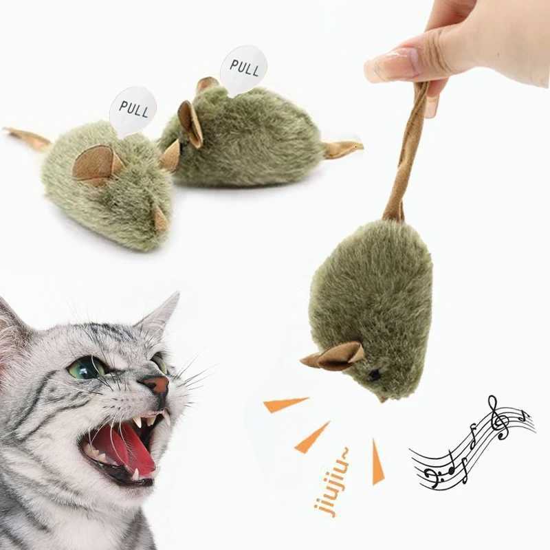 Cute Plush Cats Toy Simulation Mouse Automatic Chirping Kitten Interactive Toy Mice Bite Resistance Relieve Boredom Cat Supplies X250918