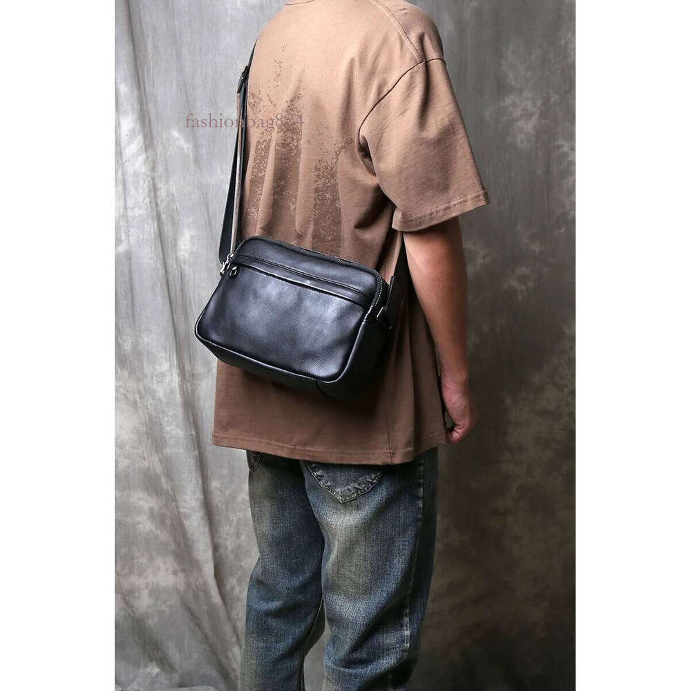 Men's Crossbody Genuine Leather New Casual Backpack For Commuting Single Shoulder Trendy Original Top Layer Cowhide Bag