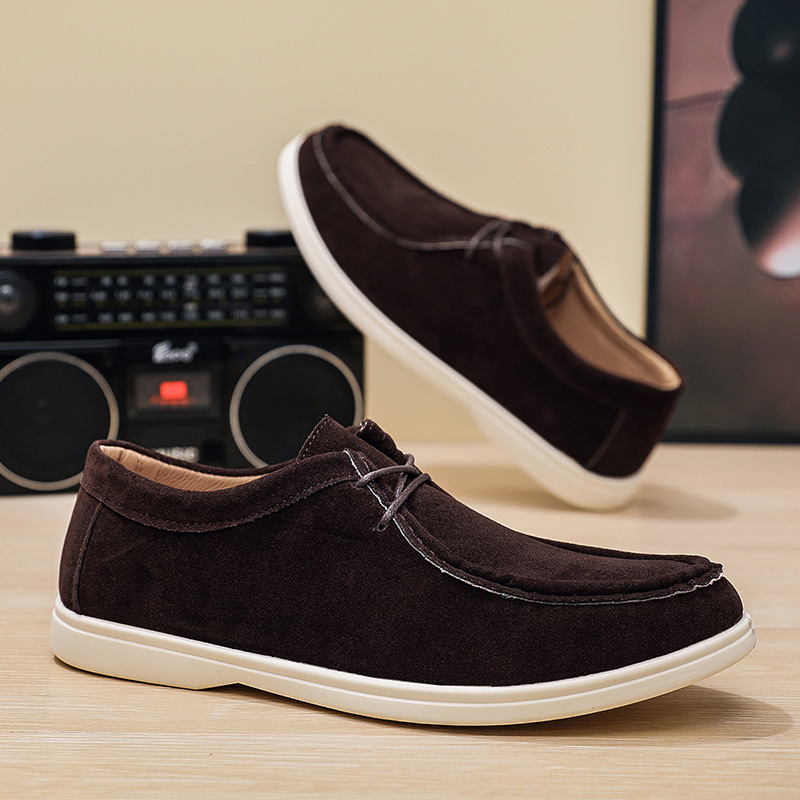 Best-selling men's casual low-cut shoes, one-step lazy shoes, fashionable flat lace-up, large size, versatile and classic free shipping