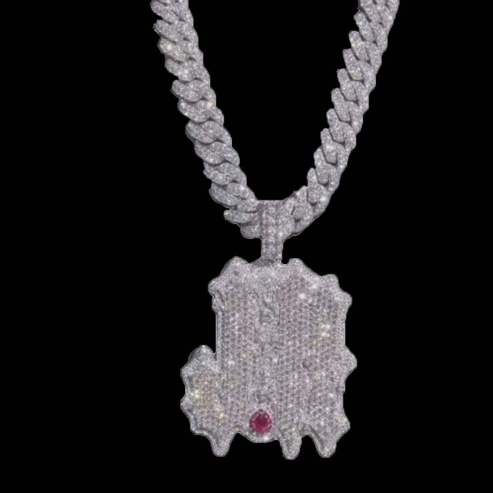 Fully Iced Out Moissanite Pendant Letter Name Hip Hop VVS Baguette Rapper 925 Silver Customized Trend Moissanite Pendant