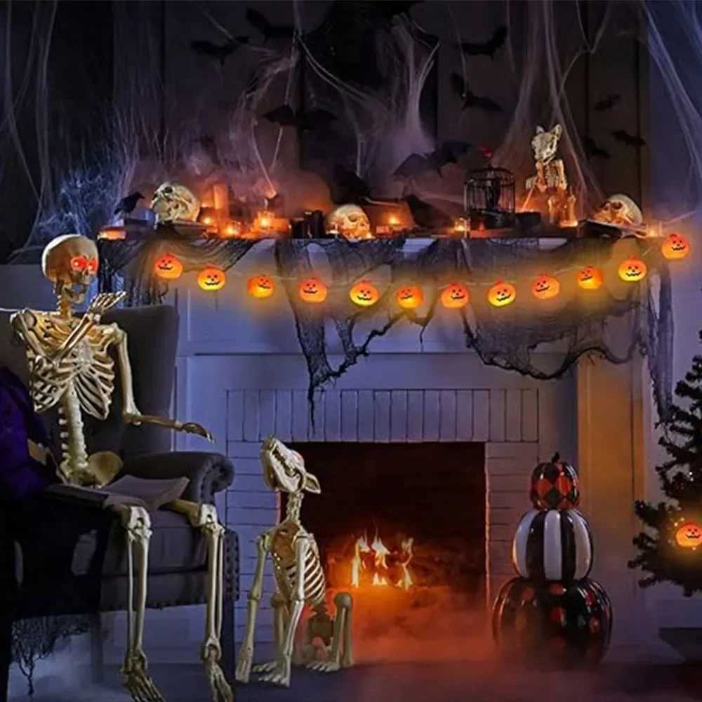 Halloween Pumpkin String DIY Lights 3m 20LED 3D Cute Trick Treat Lantern Horror Halloween Day Battery Powered Party Decorations C250919