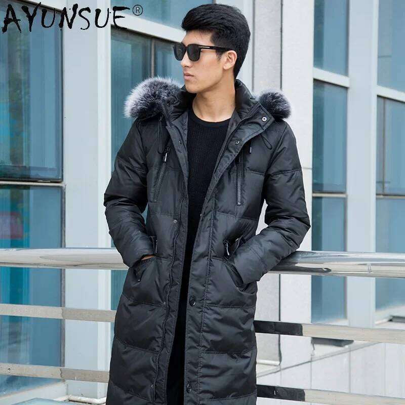 AYUNSUE Down Jacket Men's Clothing Winter Coat Men Thick Parkas Big Fox Fur Collar Clothes 5XL 8XL Large Size Jackets Ropa LXR