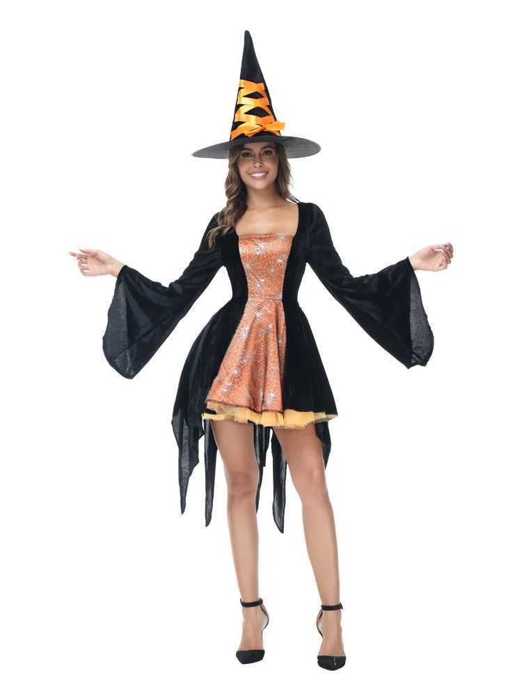 Witch Costume for Women Halloween Costumes Gothic Short Witch Dress L250918