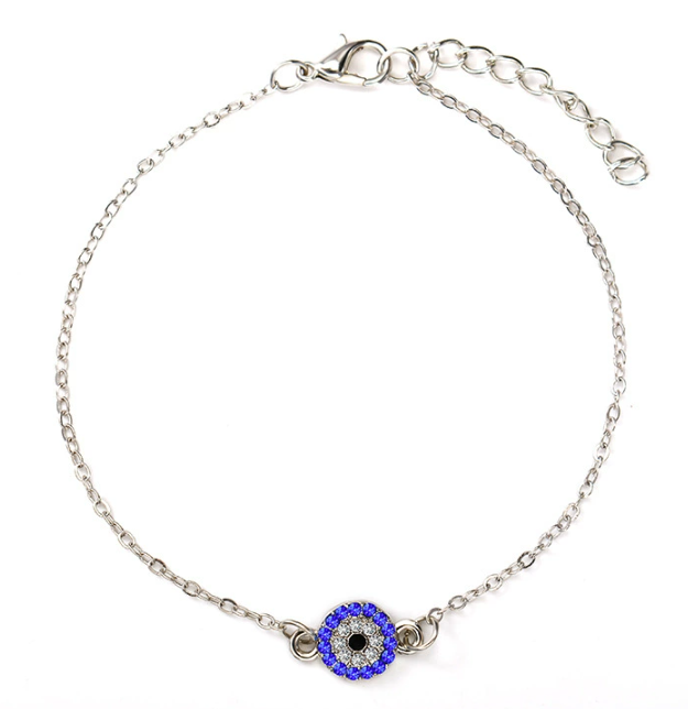 Fashion simple fashion social trendsetter diamond devils eye geometric Anklet Turkish jewelry 250728