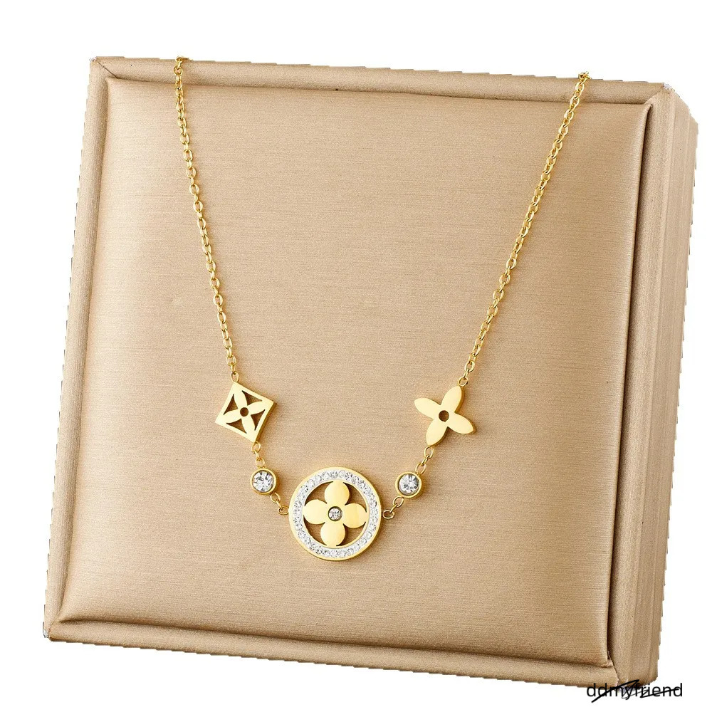 Designer For Women's Titanium Steel Colorless Necklace Bracelet Collection Personality Simple Style Fashionable Earrings ddmyfriend